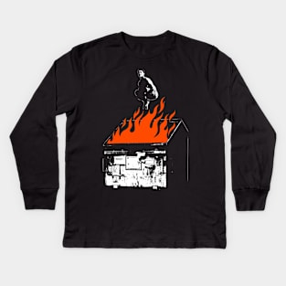 Dumpster Fire Kids Long Sleeve T-Shirt